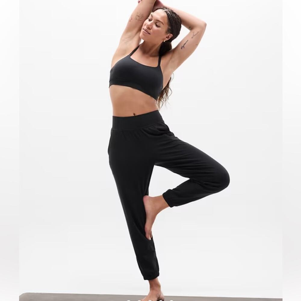 Athleta Jogger Pants Women 0 Black Elastic Waist Ankle